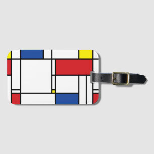 Étiquette À Bagage Mondrial Minimaliste Géométrique De Stijl Art Mode