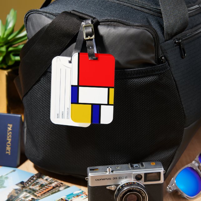 Étiquette À Bagage Mondrian 2 (Recto & Verso)