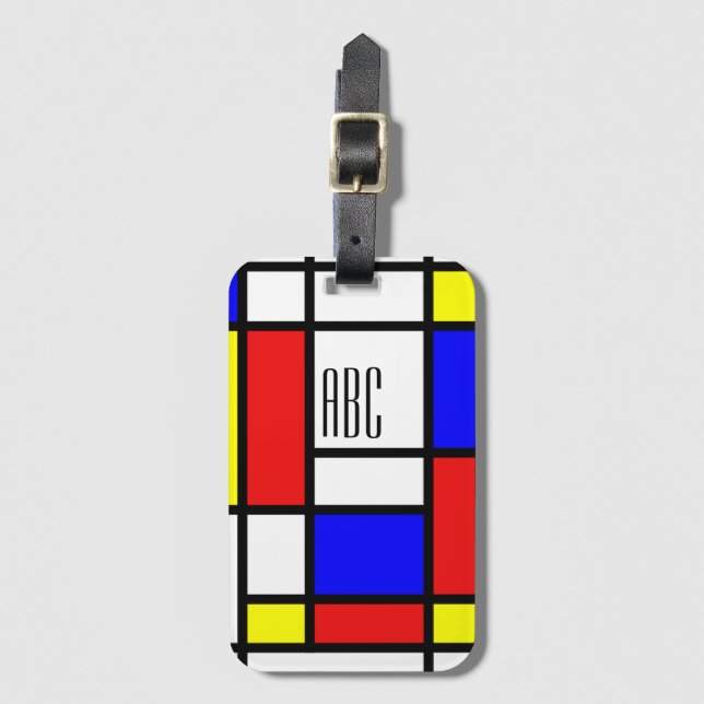 Étiquette À Bagage Mondrian a inspiré (Devant Vertical)