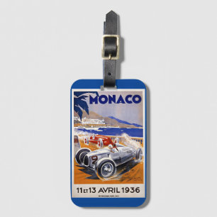 Étiquette À Bagage Monégasque affiche de voyage, 1936 course automobi