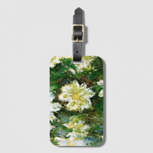 Étiquette À Bagage Monet - Clematis blanc, célèbre peinture florale