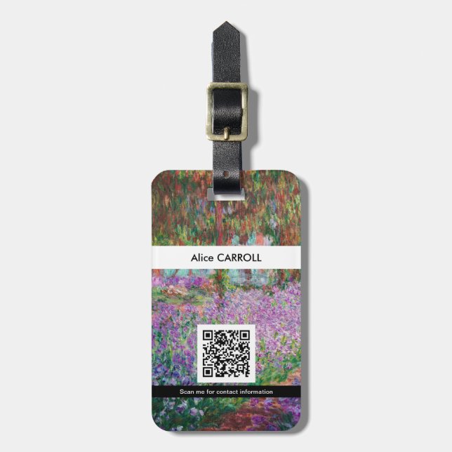 Étiquette À Bagage Monet - Jardin de l'artiste à Giverny - QR Code (Devant Vertical)