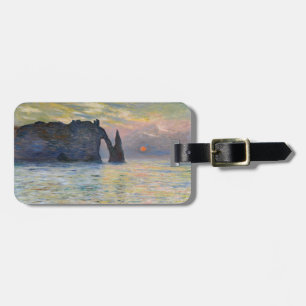 Étiquette À Bagage Monet - Le Manneport, Falaise à Etretat, coucher d