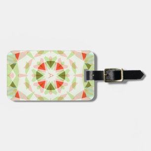 Étiquette À Bagage Monogram Bright Red Pretty Green Magic Star