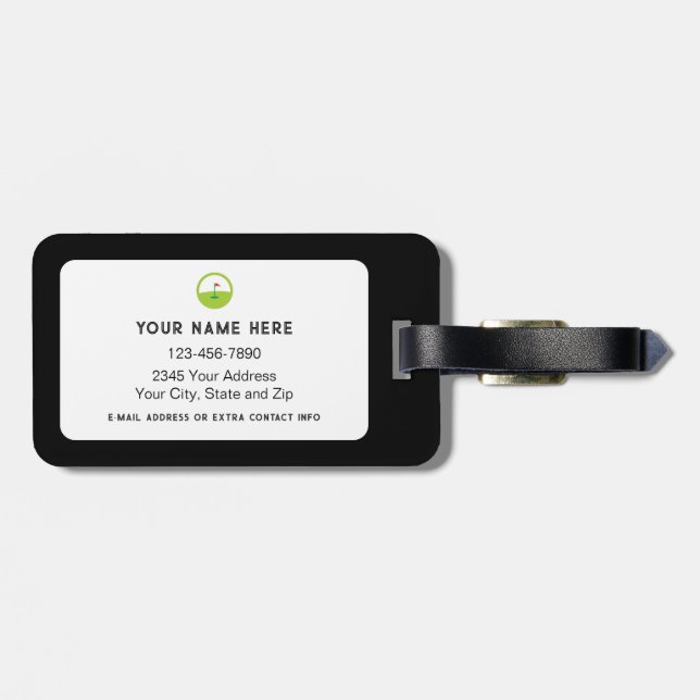 Étiquette À Bagage Monogram Funny Golf Saying Bag Personalized (Dos horizontal)