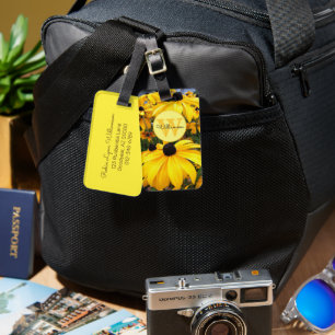 Étiquette À Bagage Monogram Rudbeckia Black Eyed Susan Flower Custom