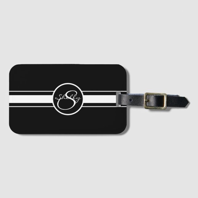 Étiquette À Bagage Monogramme (Devant Horizontal)