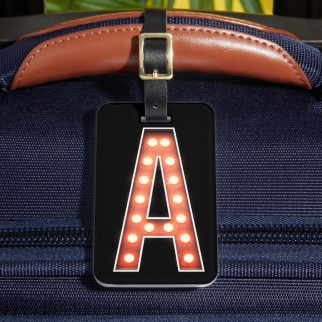 Étiquette À Bagage Monogramme A Lumières De Marque Personnalisées (Insitu Rectoal 2)