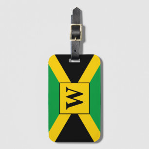 Étiquette À Bagage Monogramme à motifs de drapeau jamaïcain