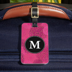 Étiquette À Bagage Monogramme à motifs floraux tendance moderne