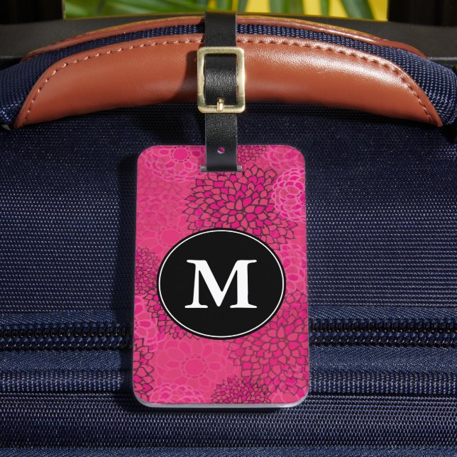 Étiquette À Bagage Monogramme à motifs floraux tendance moderne (Insitu Rectoal 2)
