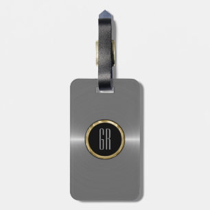 Étiquette À Bagage Monogramme Acier inoxydable métallique