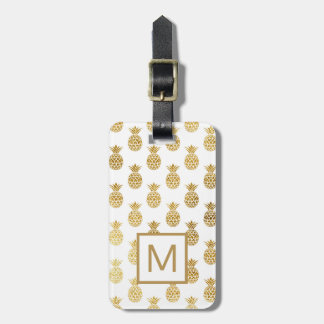 Étiquette À Bagage Monogramme | Ananas d'or
