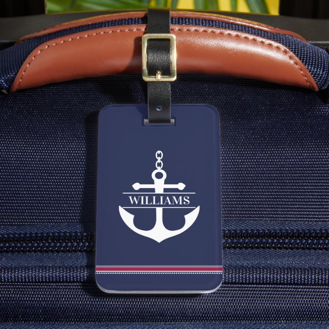 Étiquette À Bagage Monogramme Ancre (Insitu Rectoal 2)