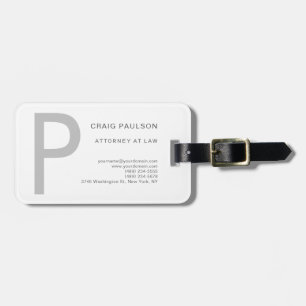 Étiquette À Bagage Monogramme Avocat de droit Moderne