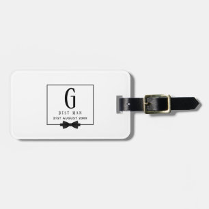 Étiquette À Bagage Monogramme BEST MAN Groomsmen Groomsman Black Crav