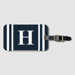 Étiquette À Bagage Monogramme bleu marine