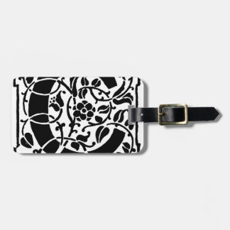 Étiquette À Bagage Monogramme C initial. Nom floral Motif Customisé