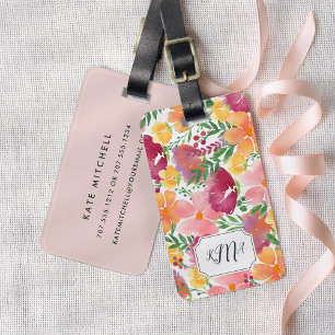 Étiquette À Bagage Monogramme californien de Poppy