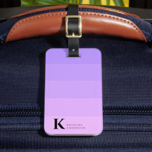 Étiquette À Bagage Monogramme classique Masculine violet Lilac Ombre