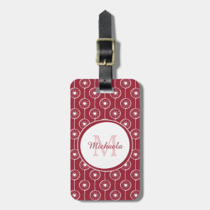 Étiquette À Bagage Monogramme Cœur Rouge