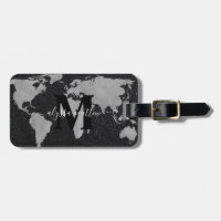 Monogramme Custom World Map Parties scintillant no