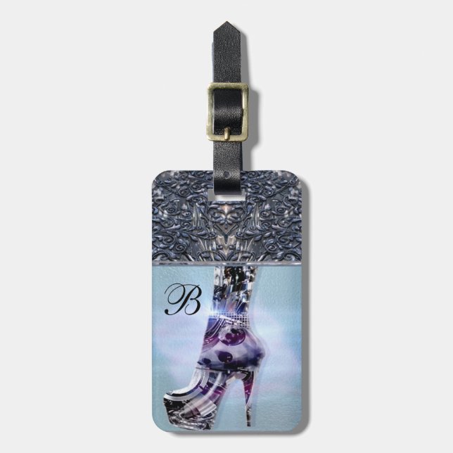 Étiquette À Bagage Monogramme d'amour de chaussure (Devant Vertical)