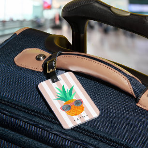 Étiquette À Bagage Monogramme d'ananas