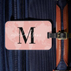 Monogramme de carte du monde rose pastel écriture