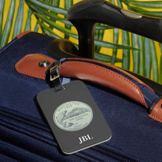 Étiquette À Bagage Monogramme de conception du quartier d'état de Was (Insitu Rectoal 1)