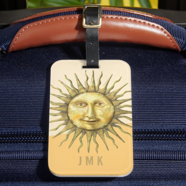 Étiquette À Bagage Monogramme de la face solaire céleste (Insitu Rectoal 2)