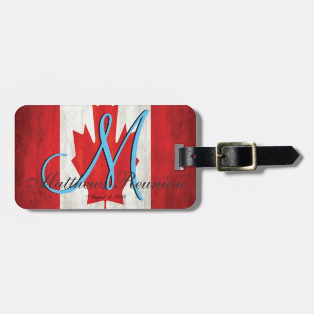 Étiquette À Bagage Monogramme de la Réunion familiale du Canada (Devant horizontal)