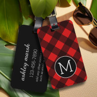 Monogramme de Motif de Buffle Noir Rouge Rustique
