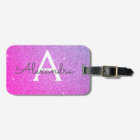 Monogramme de nom en paillettes rose - violet