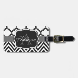Étiquette À Bagage Monogramme de Quatrefol Chevron