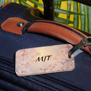 Étiquette À Bagage Monogramme de Sakura et de fleurs de cerisiers d'o
