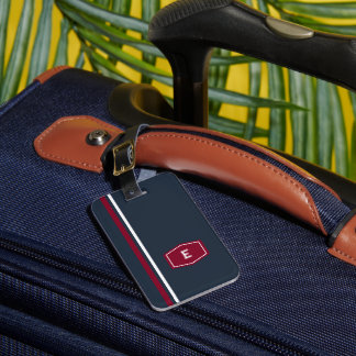 Étiquette À Bagage Monogramme de style scolaire universitaire