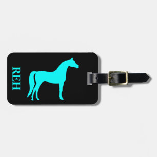 Étiquette À Bagage Monogramme DIY Cheval Bleu Aqua sur n'importe quel