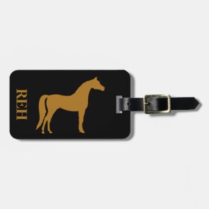 Étiquette À Bagage Monogramme DIY Cheval en Or Mat sur Toutes les Cou