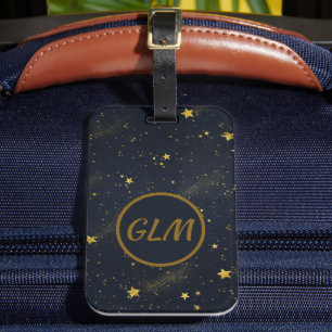 Étiquette À Bagage Monogramme du ciel nocturne
