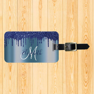 Étiquette À Bagage Monogramme en métal Parties scintillant de la Mari