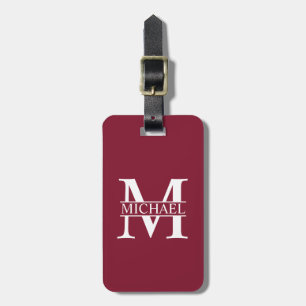 Étiquette À Bagage Monogramme et nom personnalisés