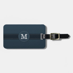 Étiquette À Bagage Monogramme fait sur commande chic de bleu marine -