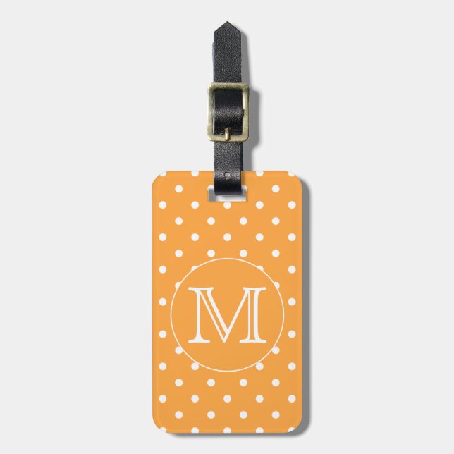 Étiquette À Bagage Monogramme fait sur commande. Point de polka (Devant Vertical)
