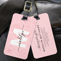 Monogramme Fleur Rose Pâle