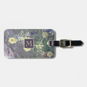 Étiquette À Bagage Monogramme floral déprimé double face