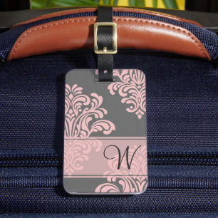 Étiquette À Bagage Monogramme Girl Damask