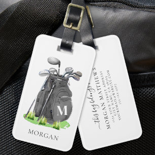 Étiquette À Bagage Monogramme Golf Black