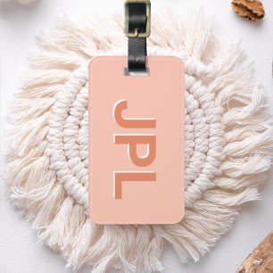 Étiquette À Bagage Monogramme Initial Personnalisé Prépa