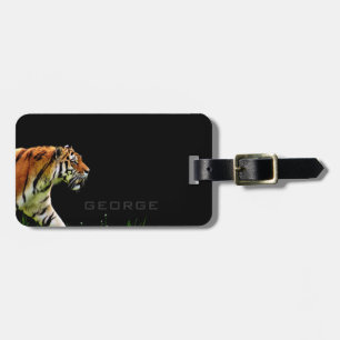Étiquette À Bagage Monogramme. Le Tigre Solitaire.